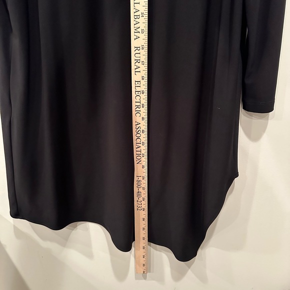 Joseph Ribkoff Black Asymmetrical Top Tunic V Neck 3/4 Sleeves Neutral Sz 12 - Picture 7 of 13